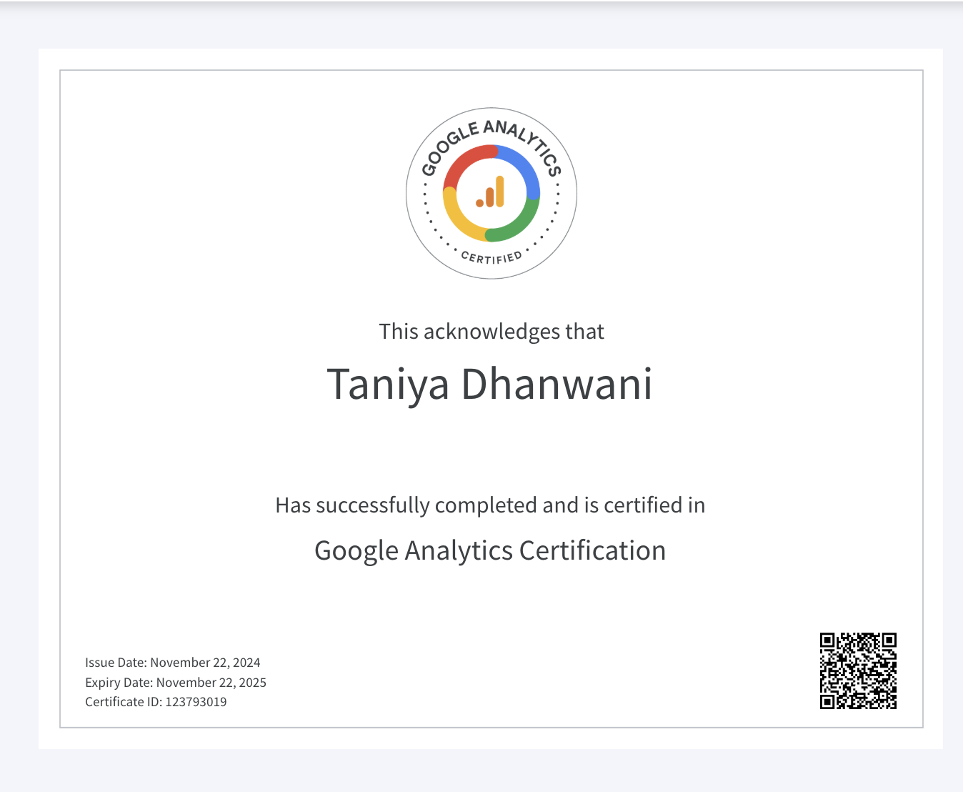 Google Analytics Certification